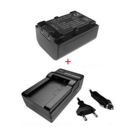 Trade-Shop 2in1 Set: Kamera Akku 1100mAh + Ladegerät mit Kfz Adapter kompatibel mit Sony HDR-PJ530E HDR-PJ620 HDR-PJ810E HDR-SR10E HDR-SR11E HDR-SR12E