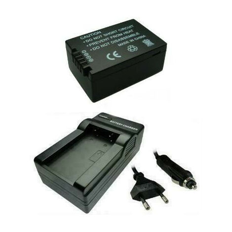 Trade-Shop 2in1 Set: Li-Ion Akku 1200mAh + Ladegerät mit KFZ Adapter für Panasonic Lumix DMC-FZ47, DMC-FZ62, DMC-FZ72, DMC-FZ82, DC-FZ83 / mit Infochip