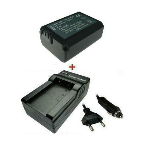 Trade-Shop 2in1 Set: Li-Ion Akku 1300mAh + Akku Ladegerät mit KFZ Adapter kompatibel mit Sony Alpha NEX-3NL NEX-3NLB NEX-3NLW NEX-3NYB NEX-3NY NEX-3C NEX-5ND