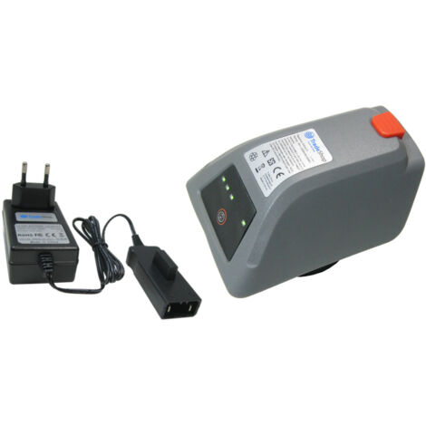 Trade-Shop 2in1 Set: Li-Ion Akku 18V 2,5Ah + Ladegerät inkl. Netzteil kompatibel mit Gardena 8025 08205 Comfort Wand 35 Schlauchtrommel ersetzt 008A231