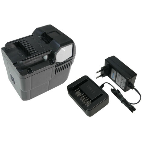 Trade-Shop 2in1 Set: Li-Ion Akku 36V / 4000mAh + Ladegerät Netzteil für Hitachi BSL 3620 BSL 3626 BSL 3626X BSL 3630 RP3608DB