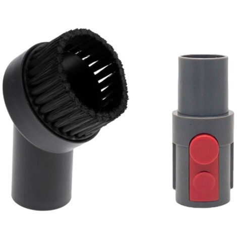 Trade-Shop 2in1 Set: Universal Möbel-Bürste / Bürsten-Kopf 32mm + Anschluss-Adapter für Dyson V7 V8 V10 V11 V15 SV10 SV11 V12 Detect Slim Absolute