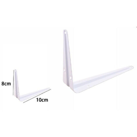 Trade Shop - 2PCS REGAL UNTERSTÜTZUNG HALTERUNG DREIECKIGEN METALL REGAL 8X10CM WEISS 07906 -