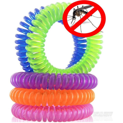 Trade Shop - 2PZ. BRACCIALE CITRONELLA SPIRALE POLSO REPELLENTANTIZANZARE INSETTI ELASTIK -