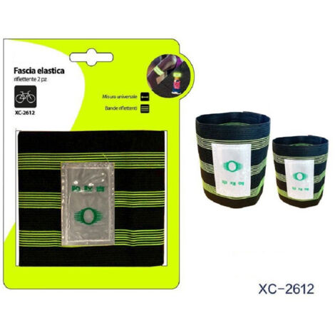 TRADE SHOP - 2pz Fascia Elastica Riflettente Universali Bande Catarifrangenti Ciclismo Xc2612 -