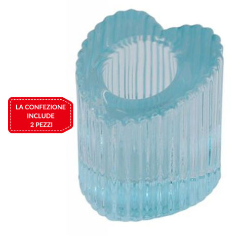 TRADE SHOP - 2pz Porta Candela Lanterna Cuore Bomboniera Matrimonio Decorazione Tea Light 5x5 -