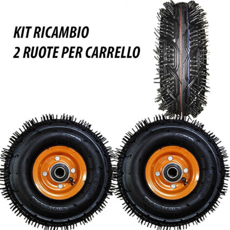 Trade Shop - 2pz Ruota Ruote In Gomma Universali 2x Per Carrello Con Cuscinetto 4.10 / 3.50 -