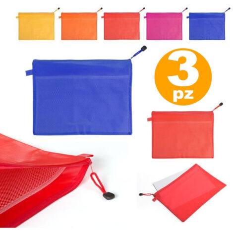 Trade Shop - 3 Dokumentenanschluss PVC-Umschlag-Reißverschluss International Pocket Network 33.5x24cm Karten-Zwischenablage -