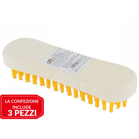 TRADE SHOP - 3 Pz Spazzola Per Indumenti Bucato Setole Pulizia Casa Lavaggio Vestiti In Legno -