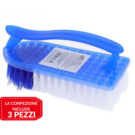 TRADE SHOP - 3 Pz Spazzola Per Indumenti Bucato Setole Pulizia Casa Lavaggio Vestiti Scarpe -