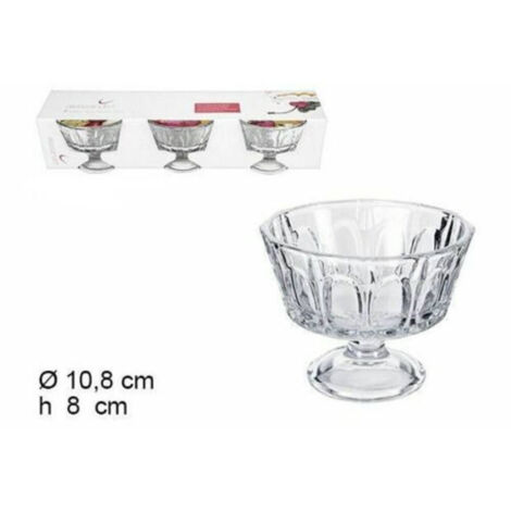 Trade Shop - 3-TEILIGES SET PRAGUE GLASBECHER FÜR EIS OBST -
