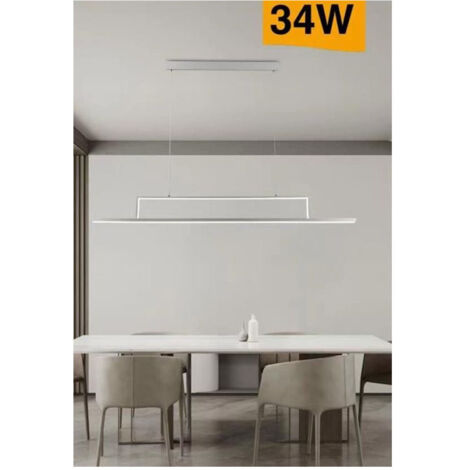 Trade Shop - 34W horizontale lineare Pendelleuchte LED Kronleuchter Licht 3000K 6500K 4000K B66-B -