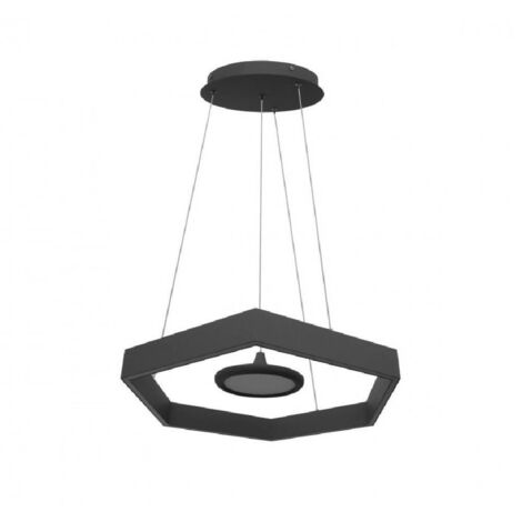 Trade Shop - 34Watt LED Rhombus Kronleuchter grau weißer Tono Kalt 6500K LP-07G -