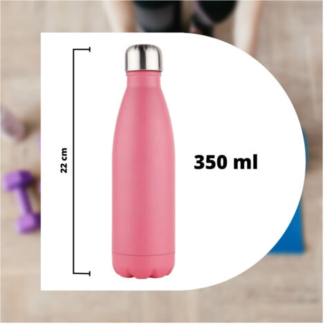 Trade Shop - 350 Ml Botella De Agua Deportiva Botella De Acero Inoxidable De La Pared Doble Para La Escuela De Camping -