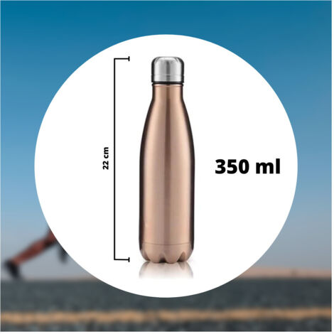 Trade Shop - 350ml Sportwasserflasche Edelstahl Doppelwand für Büroschule -