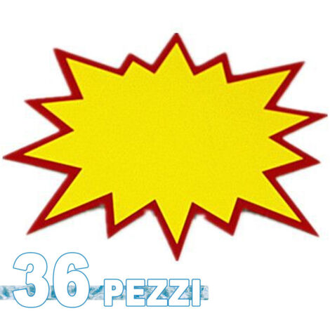Trade Shop - 36 Cartoncini Pretagliati Per Sconti Prezzi Offerte Note Negozio Vetrine Ufficio -