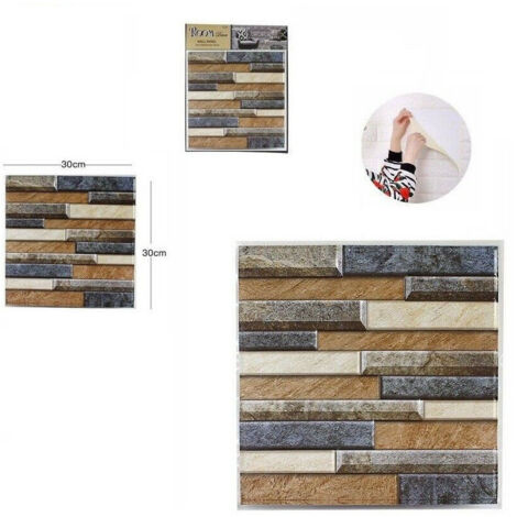 Trade Shop - 3D WANDFLIESE SELBSTKLEBEND WANDPLATTE 30X30CM 64382 -