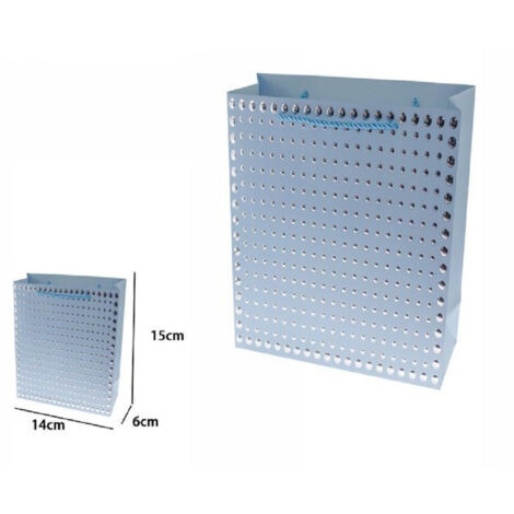 Trade Shop - 3er Set Geschenktüten Shopper Blau Nieten Henkel Kordel 15x14x6cm 69941 -