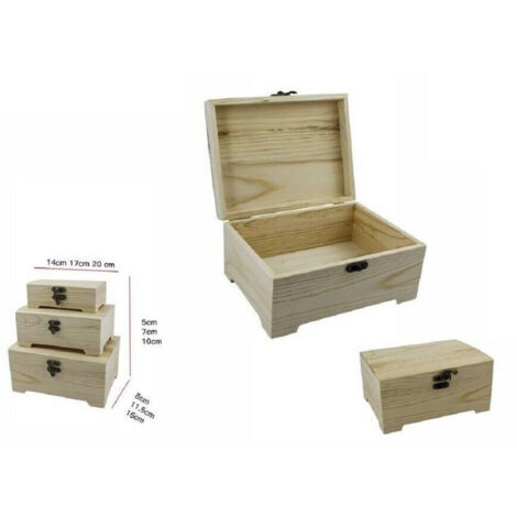 Trade Shop - 3er Set Holzkisten, Decoupage-Malerei, Schmuckschatulle, Matrjoschka-Schachtel -