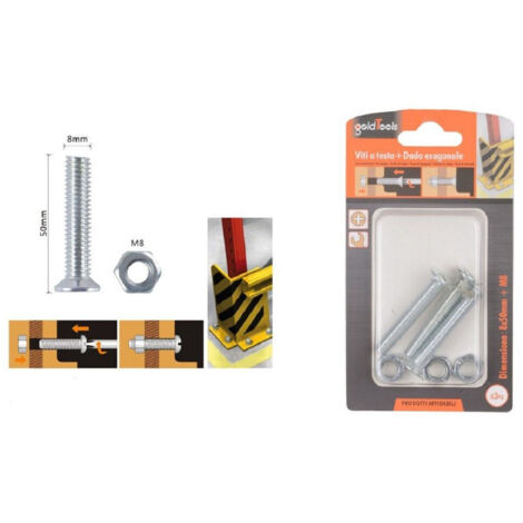 Trade Shop - 3er-Set Schrauben Flachkreuzschraube 8 x 50 mm mit Sechskantmutter M8 90950 -