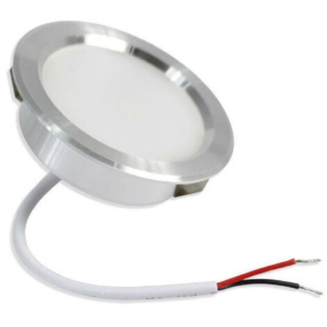 TRADE SHOP TRAESIO Trade Shop - 3W LED Einbaustrahler rund warm-kalt Licht Natur matt Silber Rand -