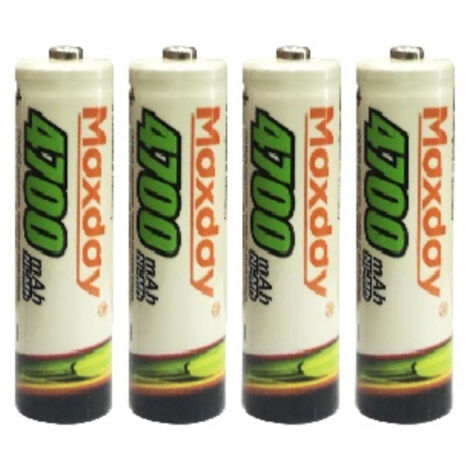 TRADE SHOP - 4 Pezzi Pile Aa Batterie Ricaricabili Stilo Da 4700 Mah Batteria Universali Pila -