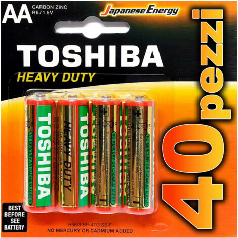 Trade Shop - 40 Pilas Aa Pack Ahorro De Pilas Alcalinas Toshiba R6 1.5 V -