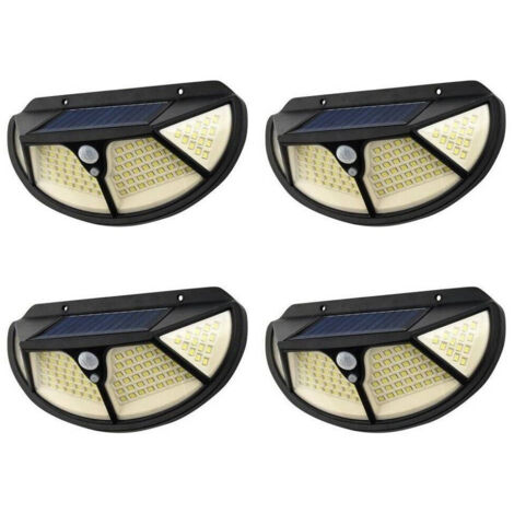 Trade Shop - 4PZ LAMPADA LUCE FARETTO FARO ESTERNO SOLARE 102 LED SMD SENSORE MOVIMENTO TA005 -