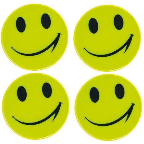 TRADE SHOP - 4x Adesivo Con Smile Smiley Riflettente Sorriso Idea Regalo Gadget Sticker -
