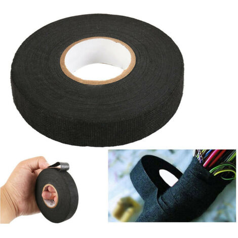 TRADE SHOP - 5 Rotoli Di Nastro Adesivo In Tessuto Cablaggio Cavi 19mm X 25mt -