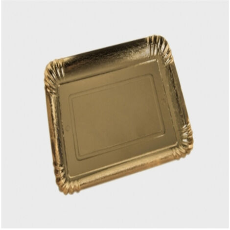 Trade Shop - 5 Vassoi Porta Sotto Torta 24x19 Cm 1.4 Mm Oro Rettangolare Cartone Dorato -