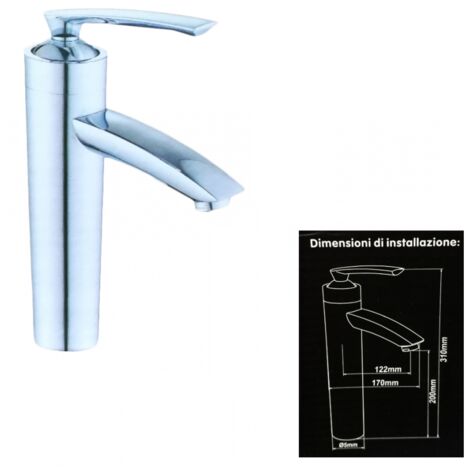 Trade Shop - 52325 STAHLBADEZIMMER MISCHBATTERIE WASCHBECKEN WASCHBECKEN BADEWANNE EINHEBELMISCHBATTERIE -