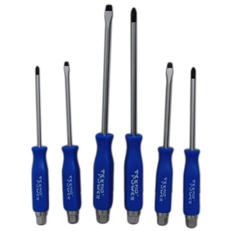 TRADE SHOP - 6 Cacciaviti Cacciavite Battente Giraviti Taglio Croce Cromo Vanadio Manico -