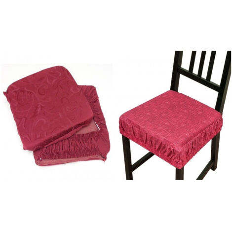 TRADE SHOP - 6 Copri Sedia Cuscini Con Fascia Elastico Cuscino Sedie Imbottito Sfoderabile -
