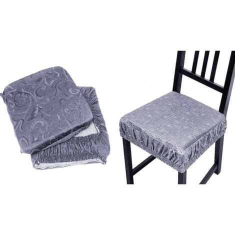 TRADE SHOP - 6 Coprisedia Cuscini Con Fascia Elastico Cuscino Per Sedie Imbottito Sfoderabile -