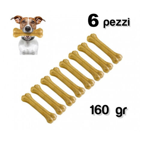 Trade Shop - 6 Pz Snack A Forma Di Osso Antistress Per Cani Di Piccola Media Taglia 8 Cm -