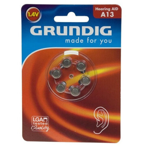 Trade Shop - 6 X Batteria Per Apparecchi Acustici Kit Pile A Bottone A13/pr48 1,4v -