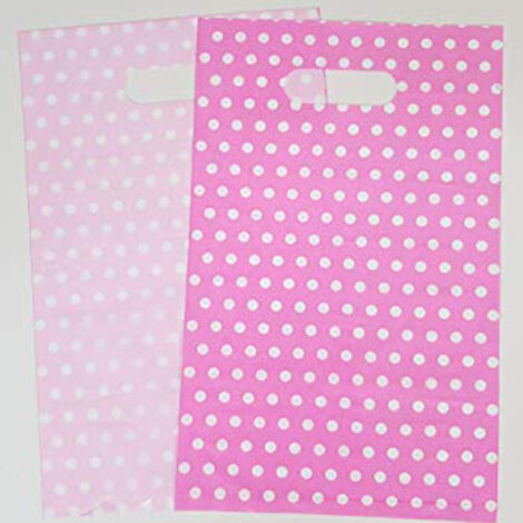 Trade Shop - 60 Beutel-Taschen Rosa Plastiktüten Pois Pois Poist Candamelle -