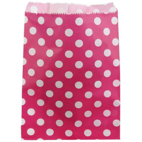 Trade Shop - 60 ROSA POIS-PAPIER-UMSCHLAGTASCHEN, 16X13 CM, SÜSSIGKEITEN -