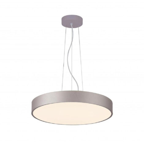 Trade Shop - 60cm Círculo Colgante Araña Led 65w Lámpara Arriba Abajo Moderno 2 Luz Temperaturas -      Plata