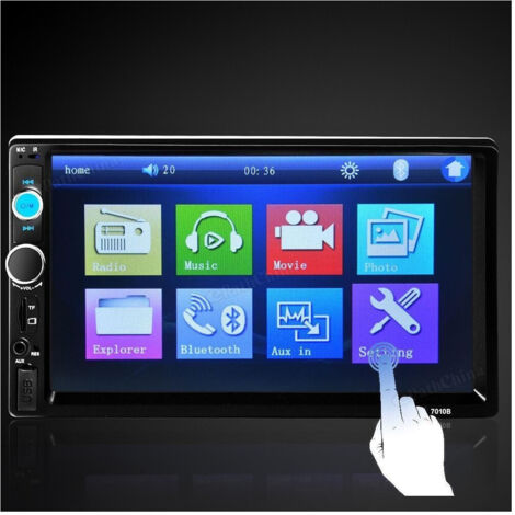 Trade Shop - 7010b 7" Hd 1080p Lcd Doble-din Bluetooth Video Mp5 Bedroom Mp3 -