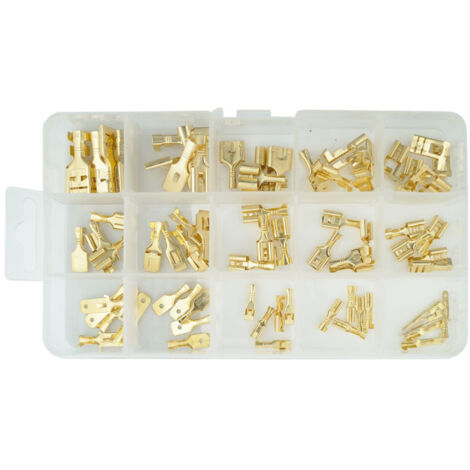 TRADE SHOP - 75 Spine In Rame Per Altoparlanti Innesto Rapido Piatto Femmina Non Isolato -