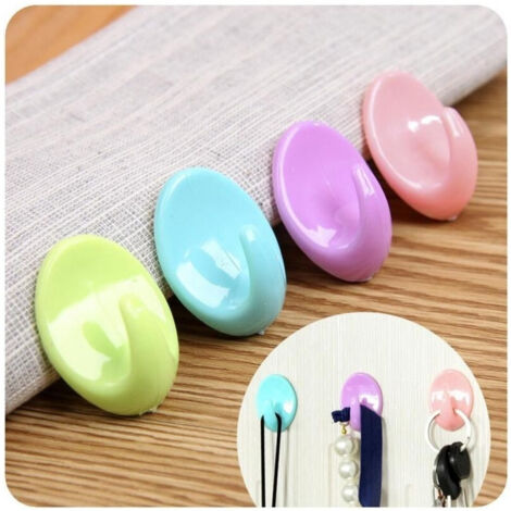 TRADE SHOP - 8 Ganci Gancio Adesivo Per Guardaroba Appendiabiti Appendi Abiti Strofinacci -