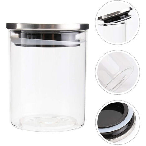 Trade Shop - 900 ml Vakuumglas Lebensmittel in klarem Glas Müsli Snack Küche -