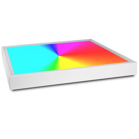 Trade Shop - 94W LED DECKENLEUCHTE RGB+4000K RGBW 24V CHROMOTHERAPIE DECKENLAMPE 62X62CM -