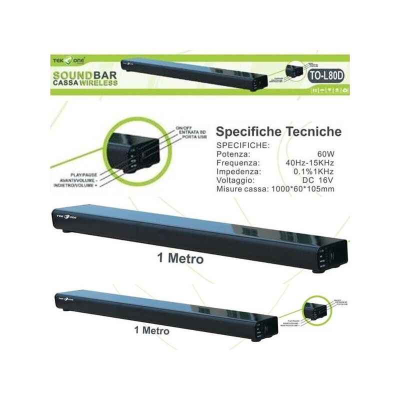 Trade Shop Traesio - Barre De Son Subwoofer Enceinte Home Cinema Tv Surround System 5.1 60w Usb Tf