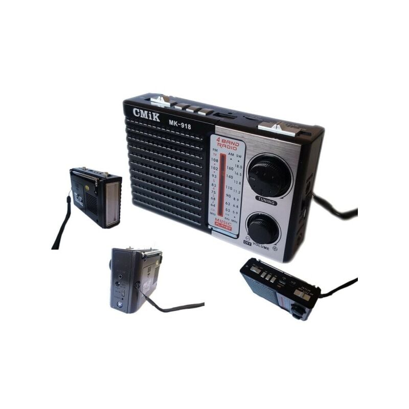 Trade Shop Traesio - Mini Radio Portable Rechargeable Fm Mp3 Player Usb Microsd Cmik Mk918