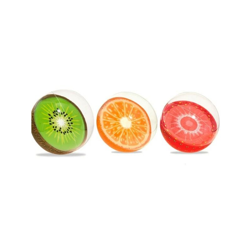 Trade Shop Traesio - Ballon De Plage Gonflable Forme Fruit Kiwi Orange Fraise Mer