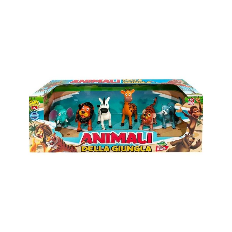 Jungle Animal Box 6 Pièces Couleurs Vif Jouets Enfants 3+