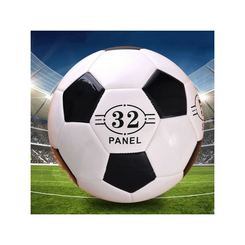 Trade Shop Traesio - Ballon De Football En Cuir Taille 5 Sport Officiel Blanc